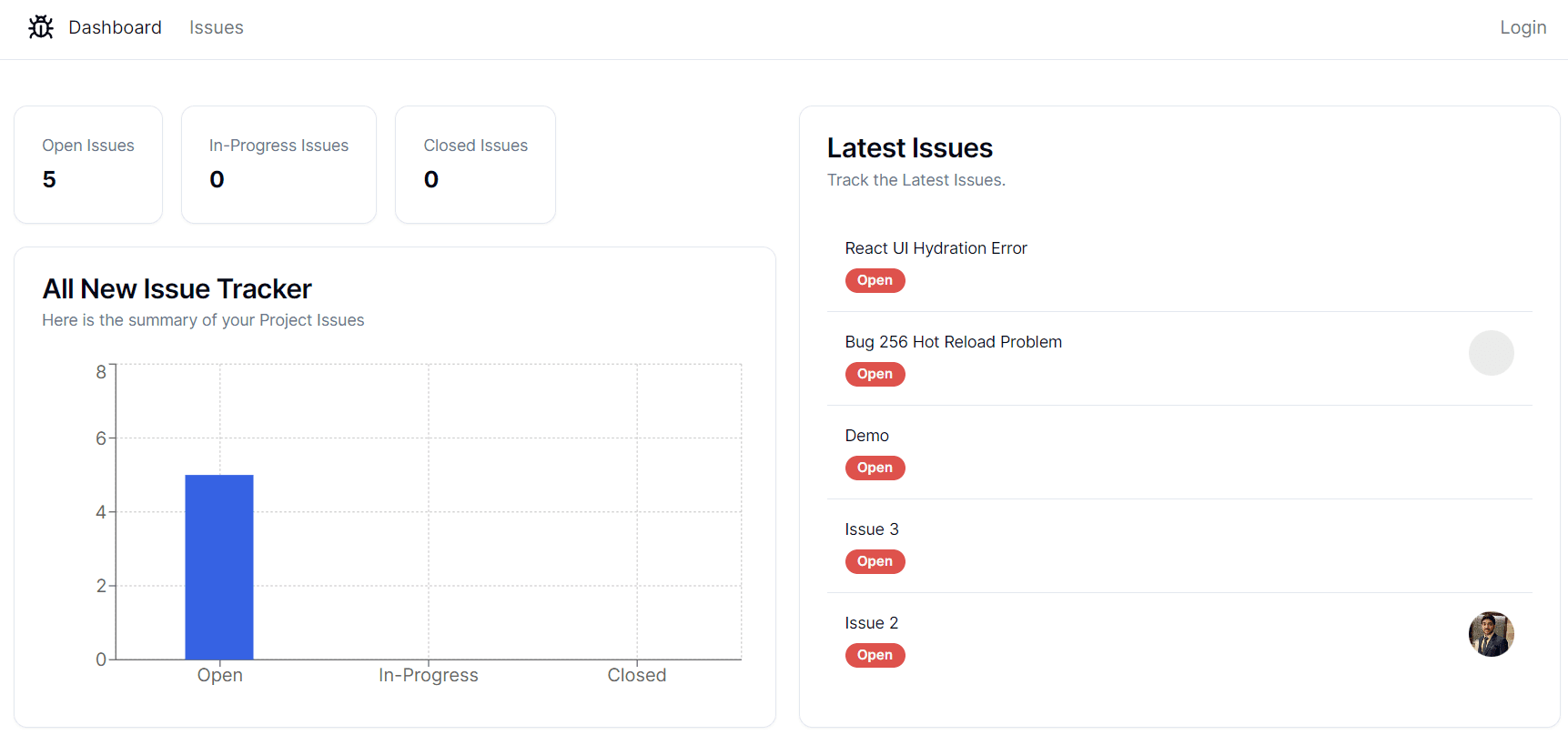 Issue Tracker screenshot